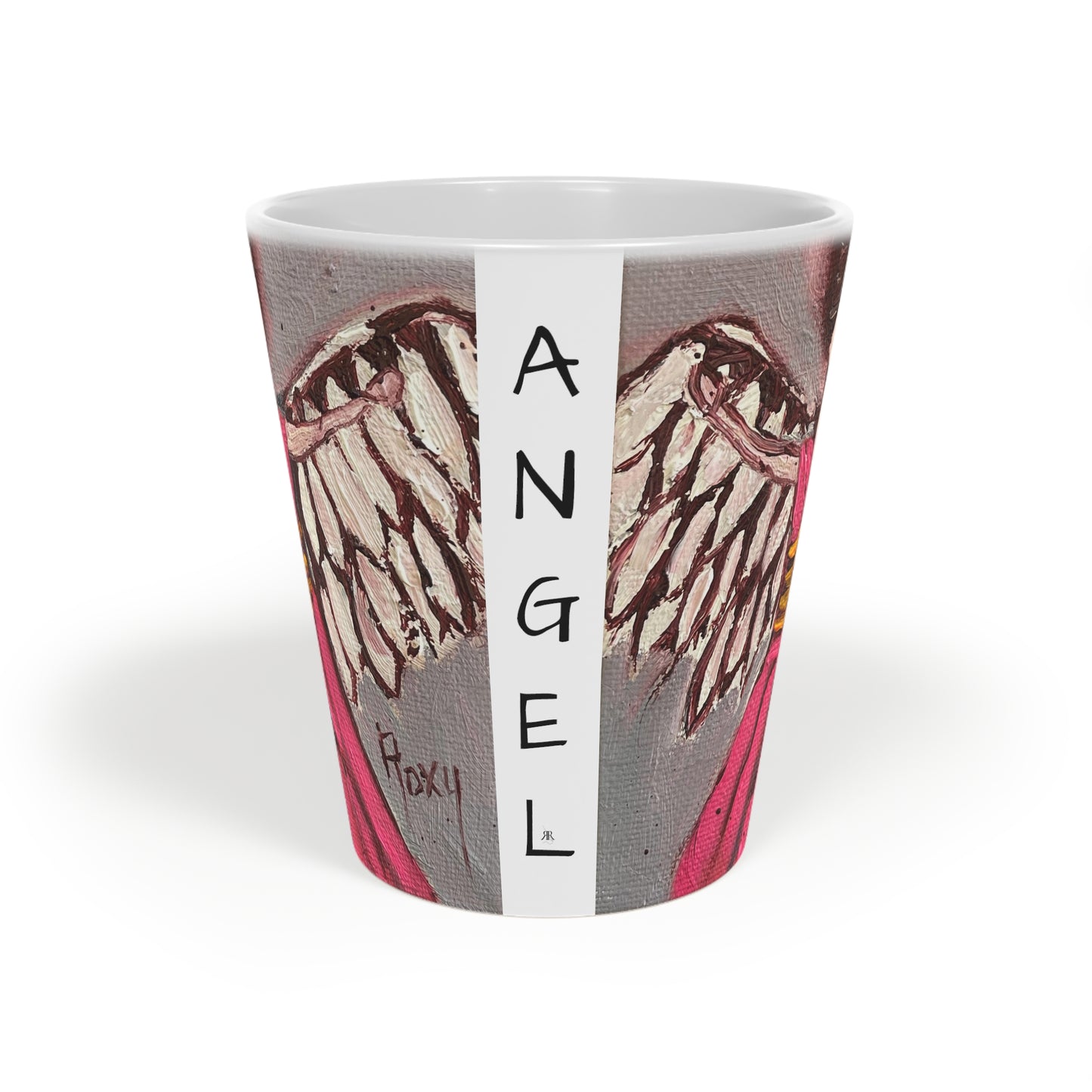 Pink Angel Rising Latte Mug, 12oz