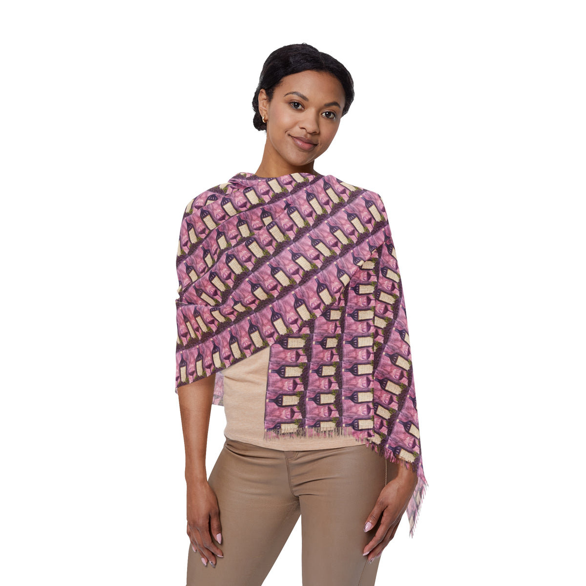 Colorful Scarf — Artistic Lightweight Neck Wrap- Porta Accanto-GBV Tempranillo