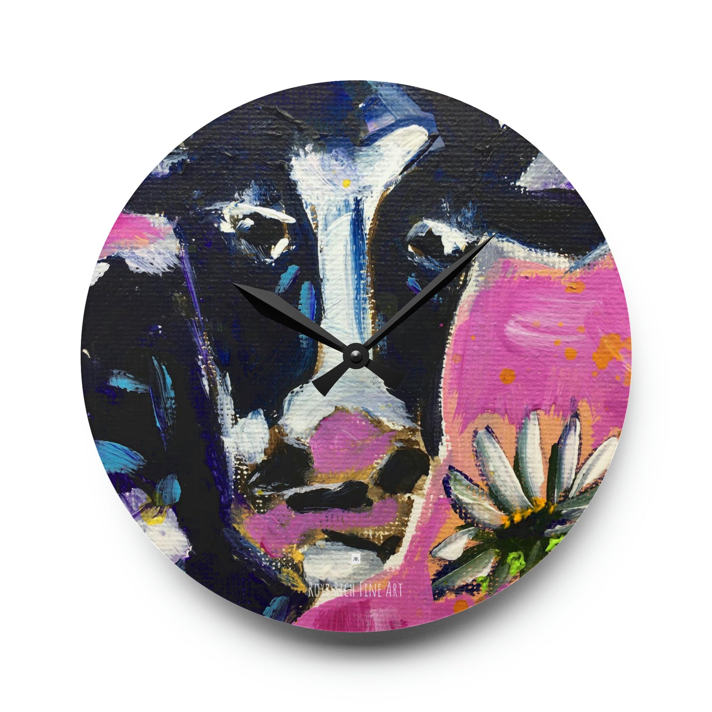 Horloge murale en acrylique vache Nellie