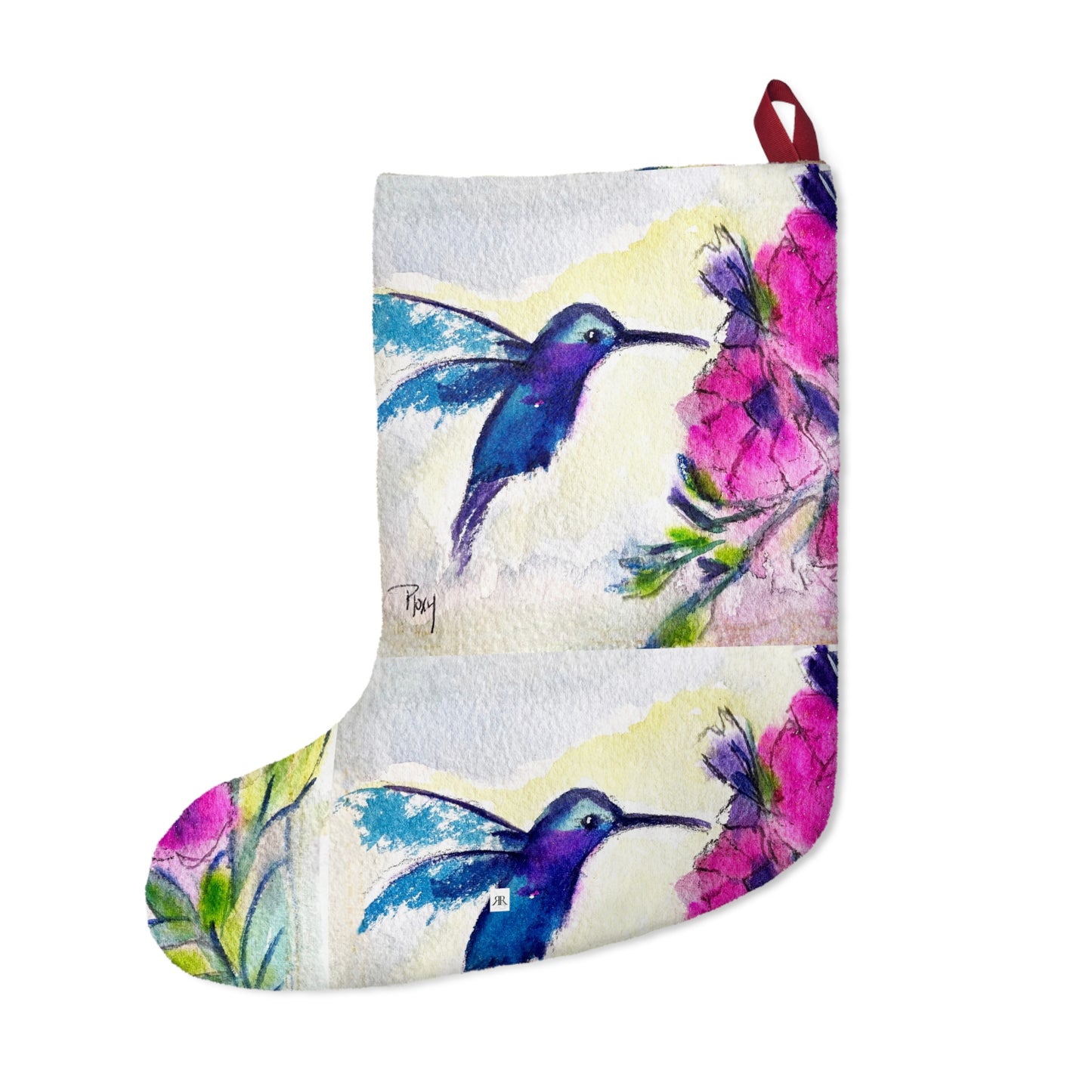 Hummingbird with Pink Flowers Christmas Stocking