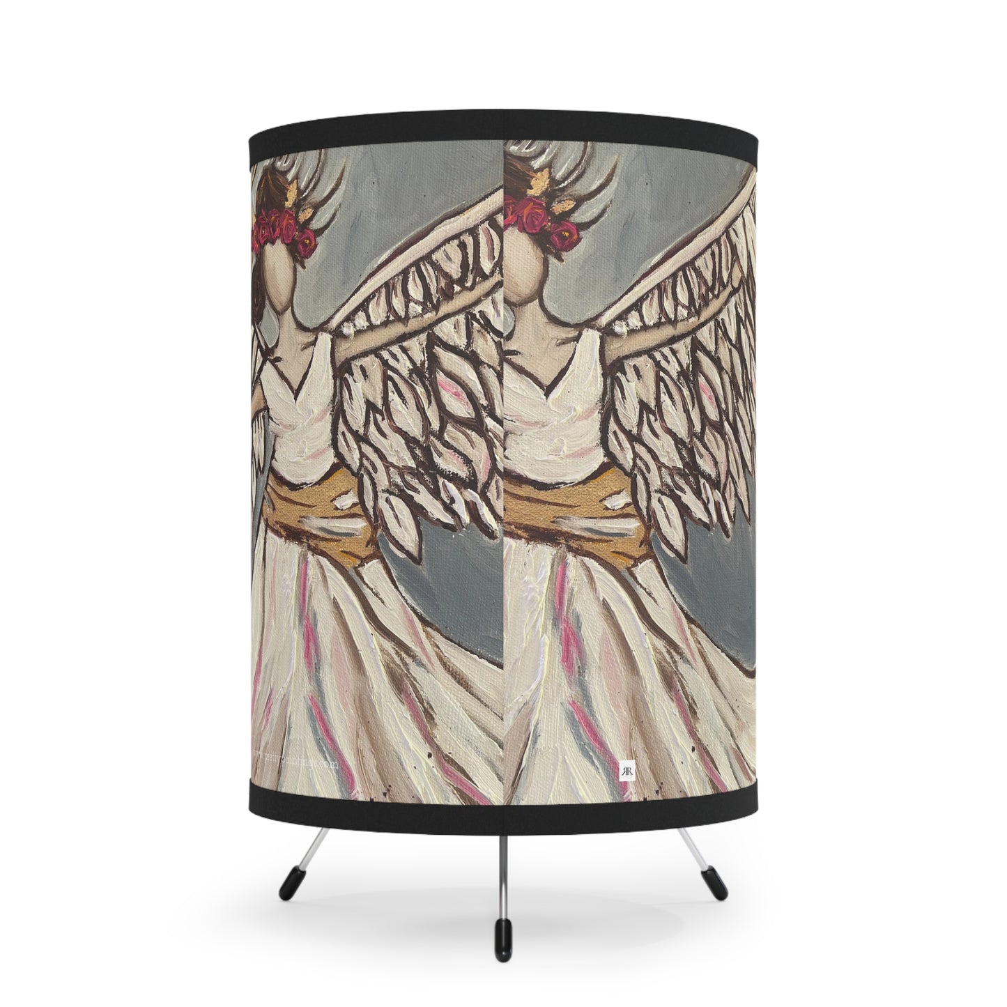 Angel Rising Pattern Tripod Lamp