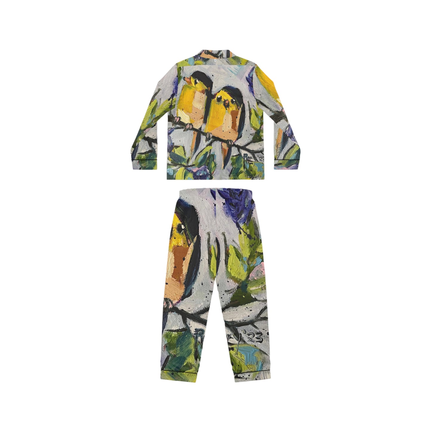 Satin Pajamas - Morning Glory Goldfinches