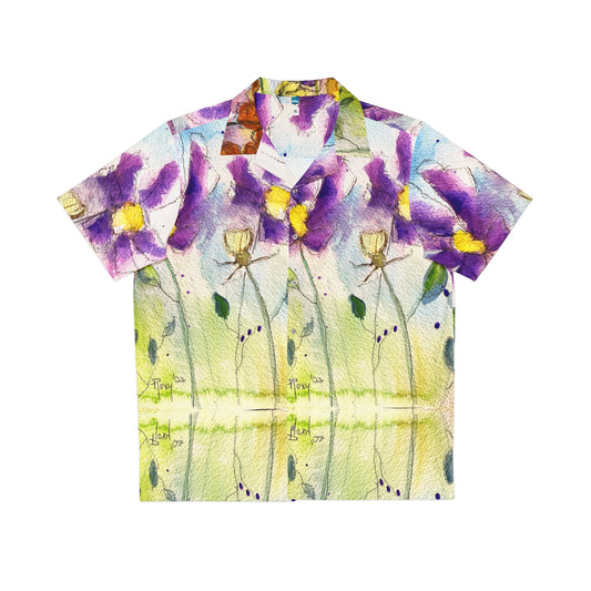 Men's Hawaiian Shirt- Purple Cosmos