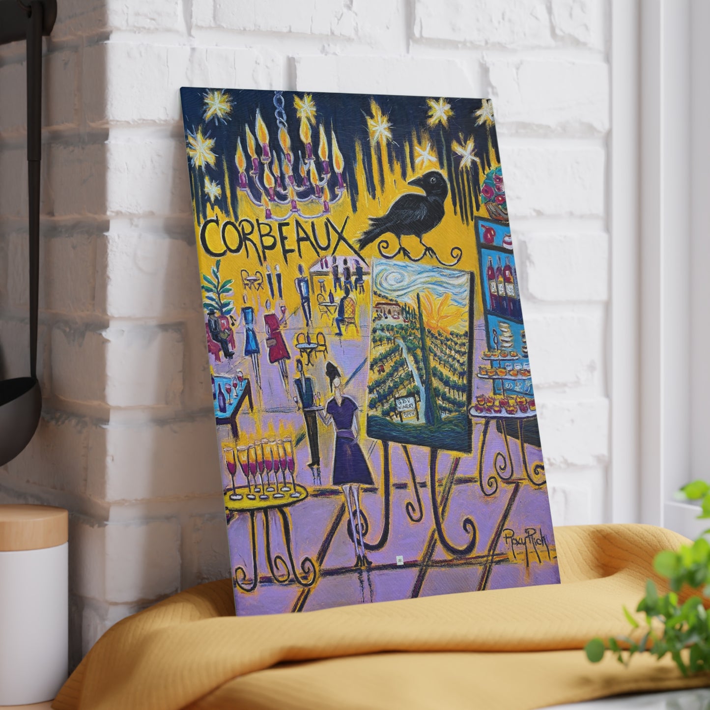 Glass Cutting Board-Corbeaux-Wine and Art After Dark