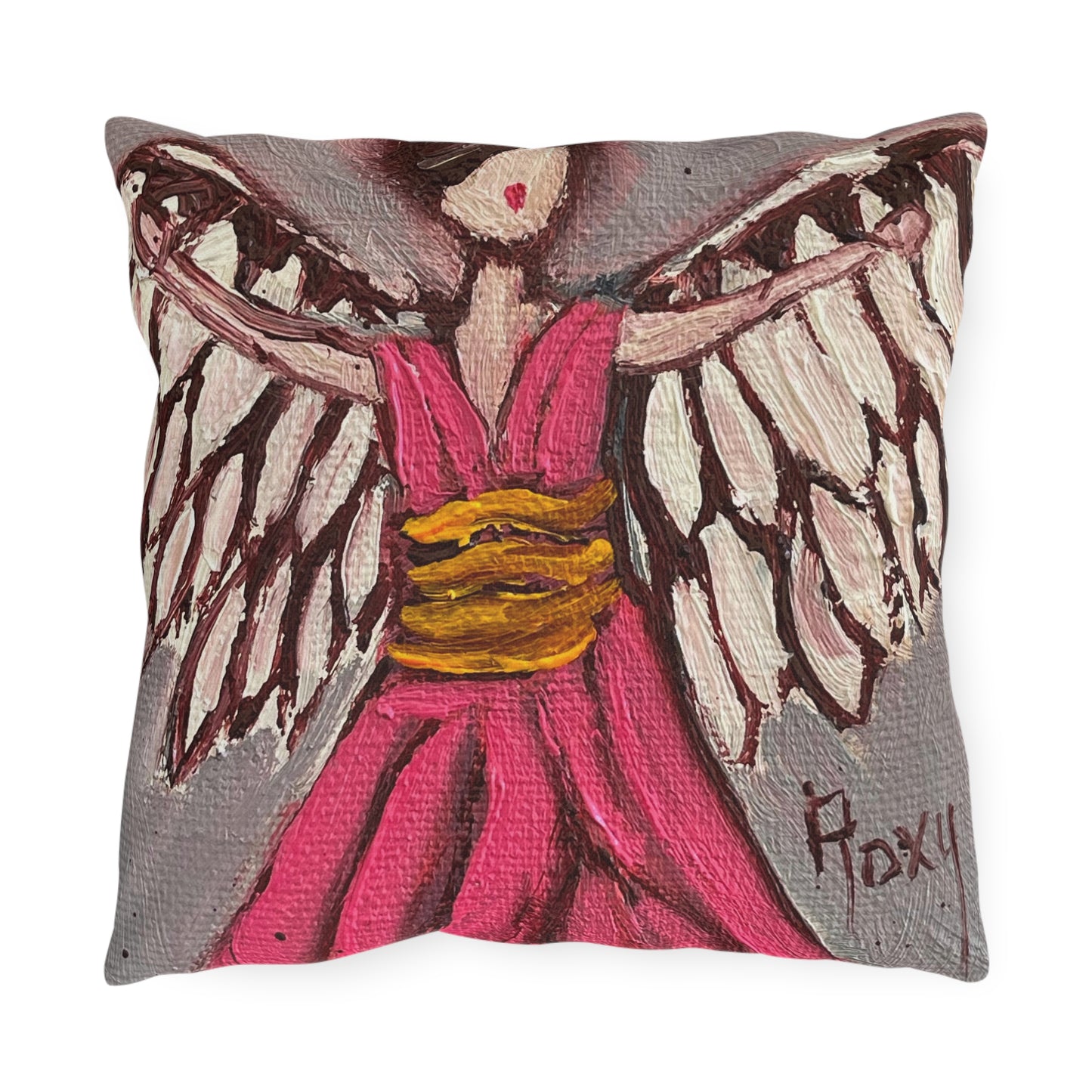 Pink Angel Outdoor Pillows