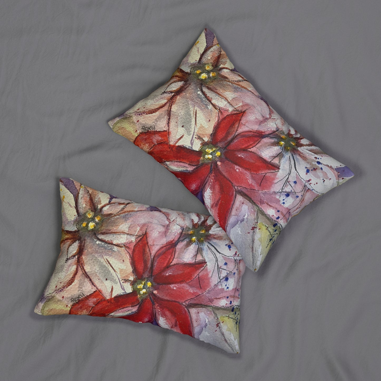Poinsettias Lumbar Pillow