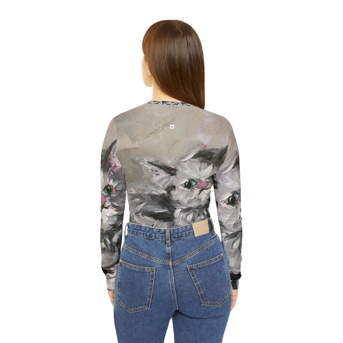 Long Sleeve Shirt- Babe Persian Cat- V-neck Women's