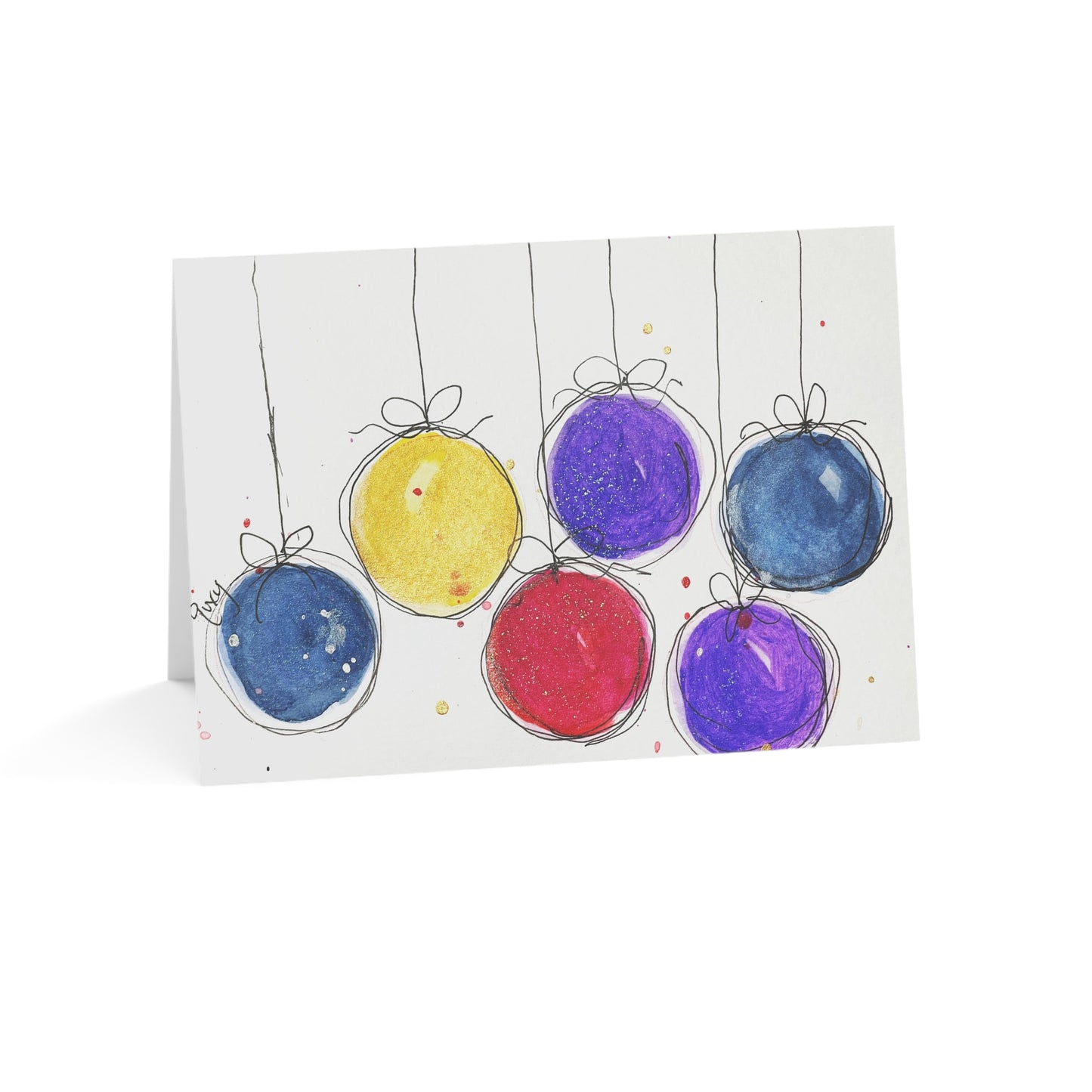 Merry Christmas Baubles Greeting Cards