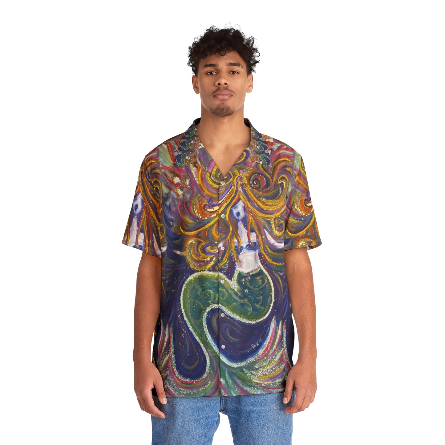 The Screaming Siren aka Mermaid Men's Hawaiian Shirt