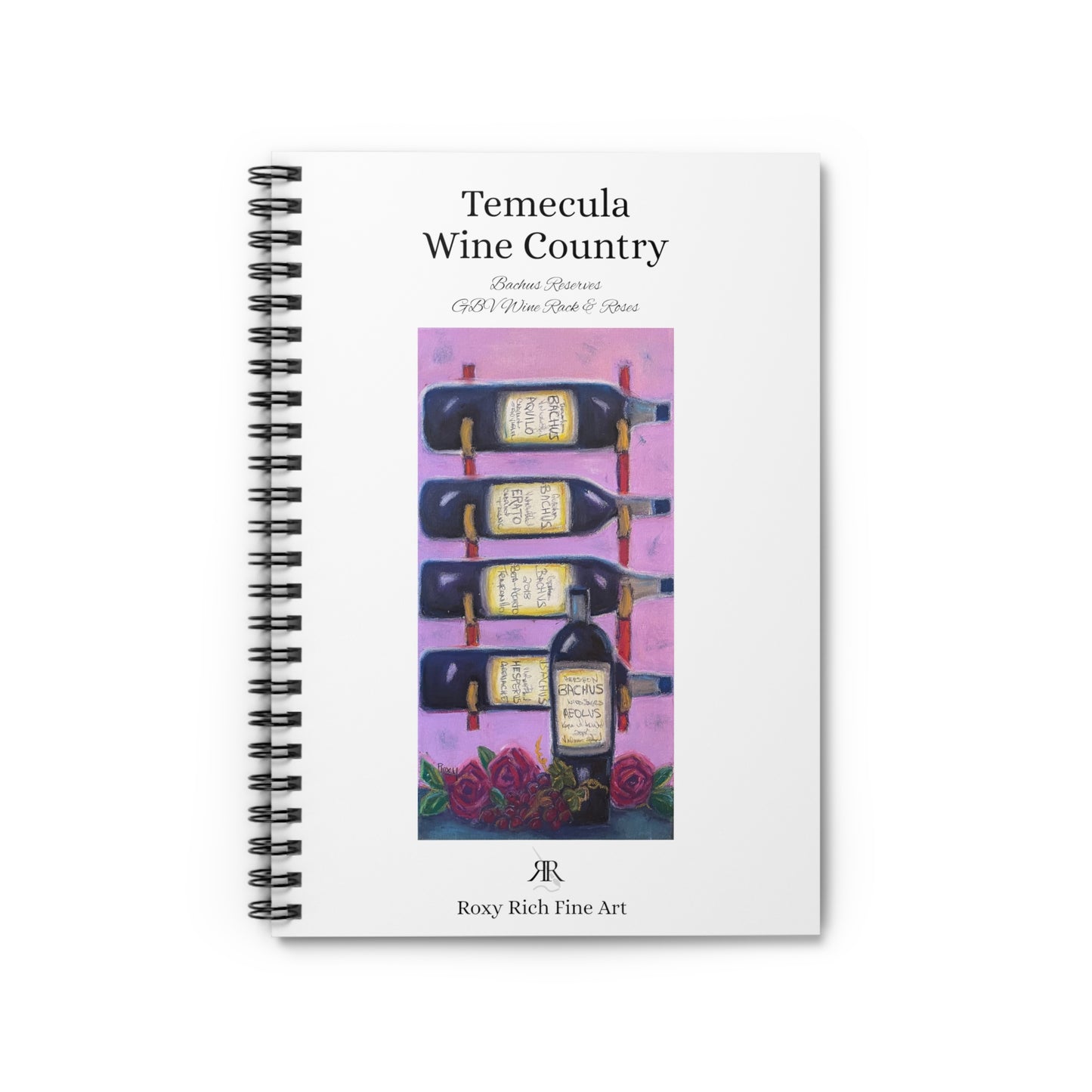 Temecula Wine Country "Bachus Reserves" Spiral Notebook