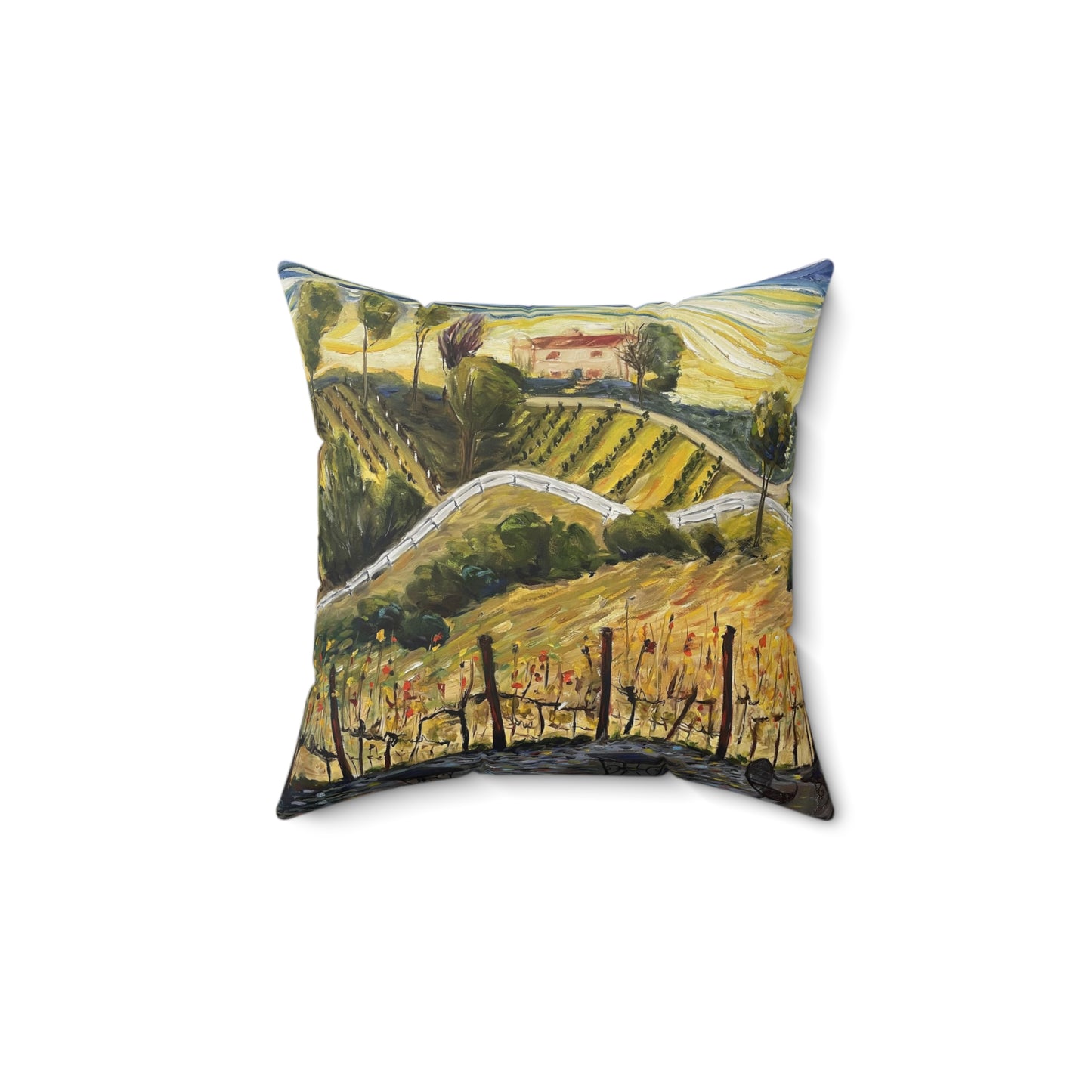 Sunset at the Villa GBV Indoor Spun Polyester Square Pillow