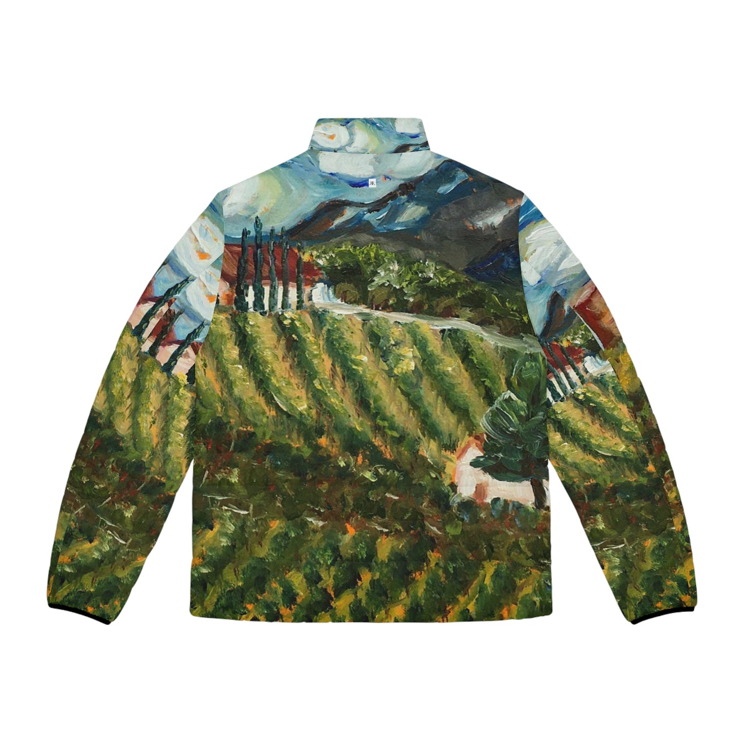 Men's Puffer Jacket - Roxy Rich Art, Unique Bright Colors-Avensole Vineyard
