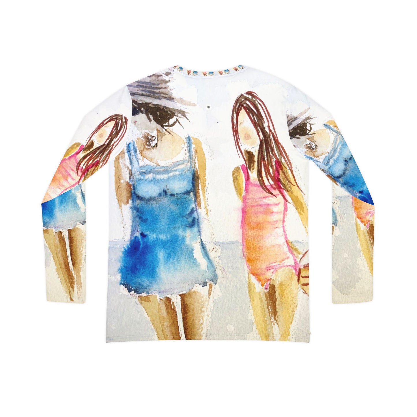 Long Sleeve Shirt-Mother and Daughter Beach Babes in Swimsuits- V-neck Women's