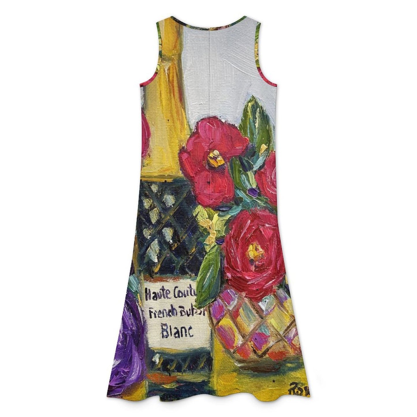 French Bubbles Asymmetrical Dress Sleeveless High-Low Hem Dress