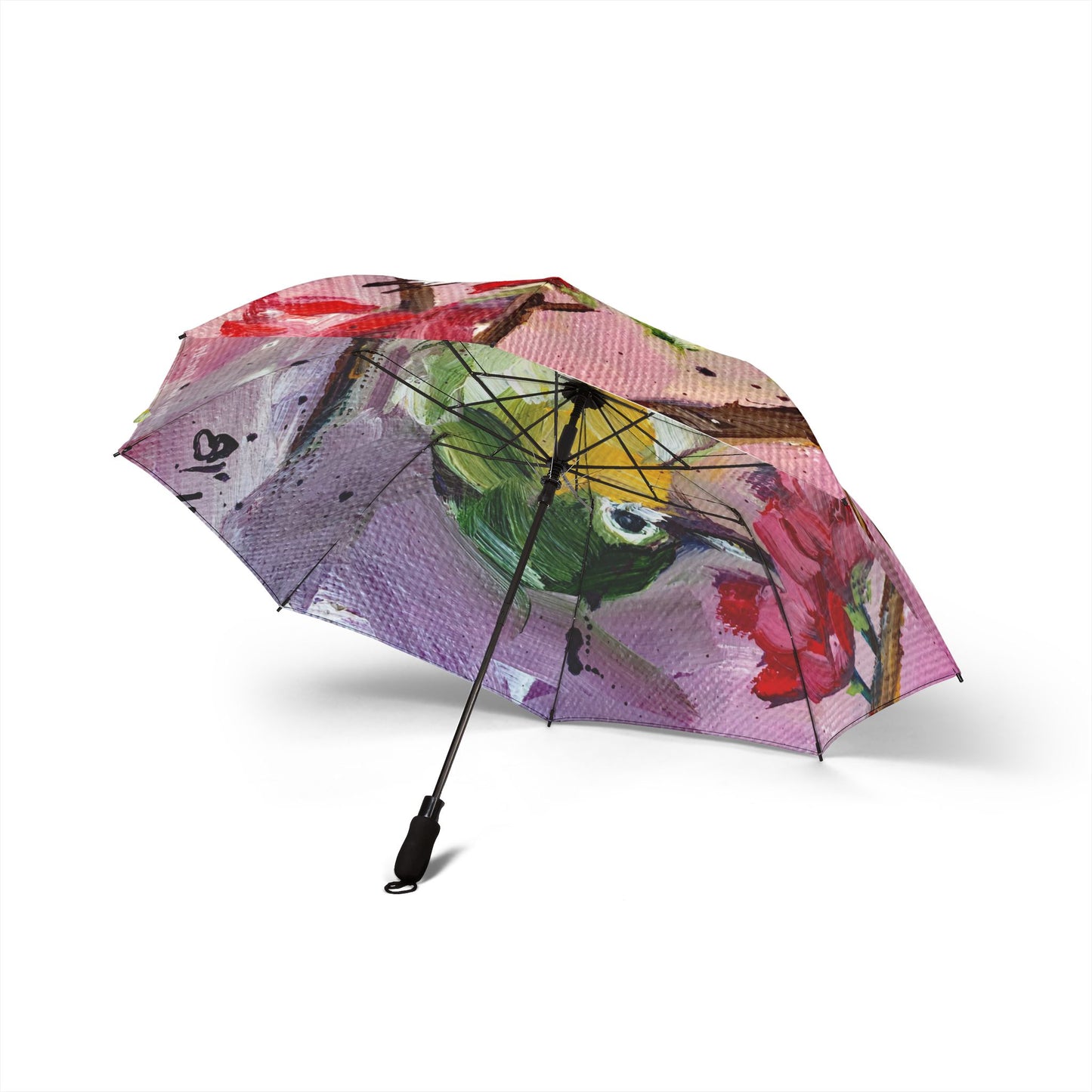 Umbrella- Adorable Japanese Warbler Bird in Cherry Blossoms