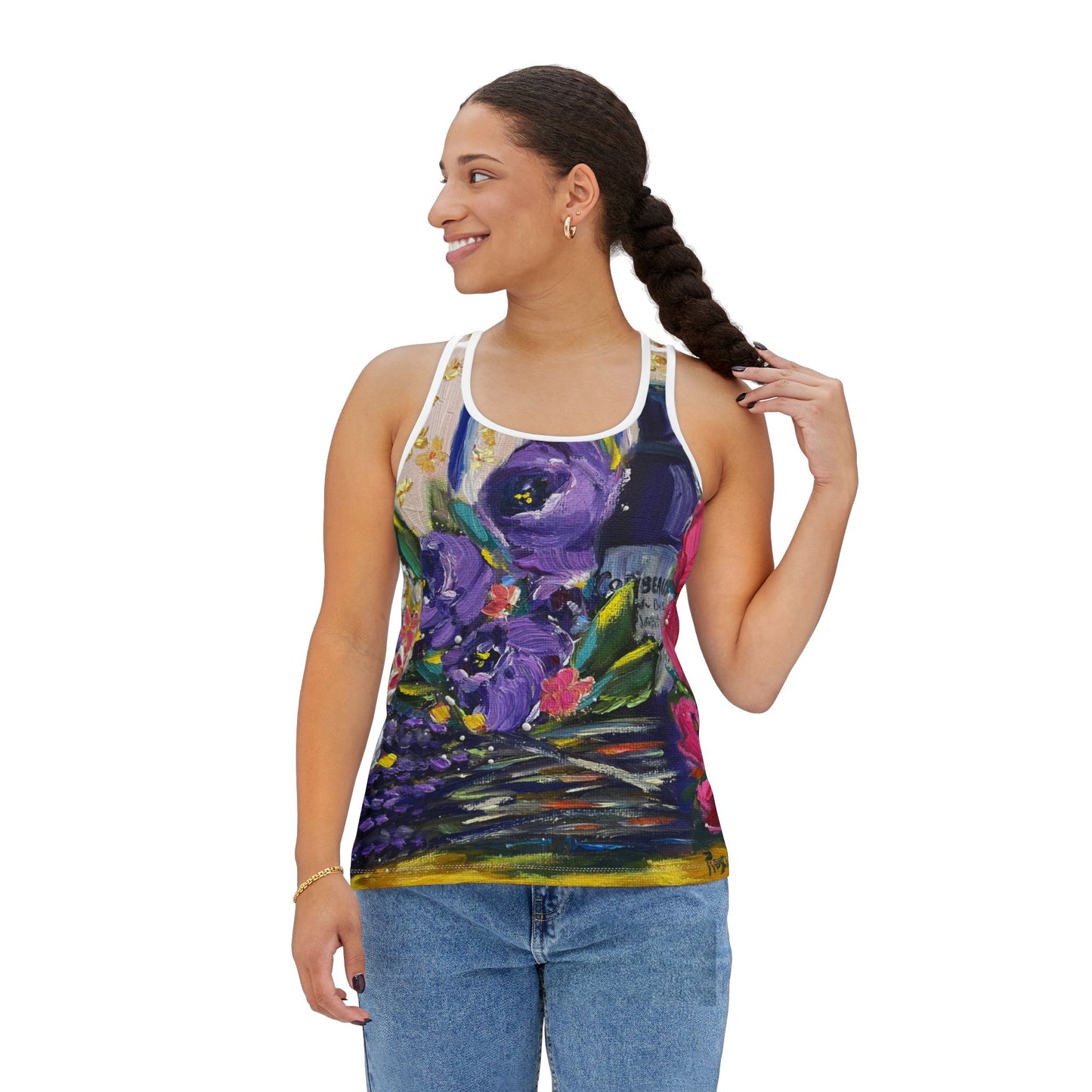 Women's Racerback Tank Top-Corbeaux Wine and Lavender