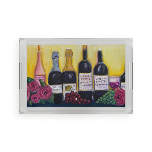 Lorenzi Estate Wine and Roses Acrylic Tray