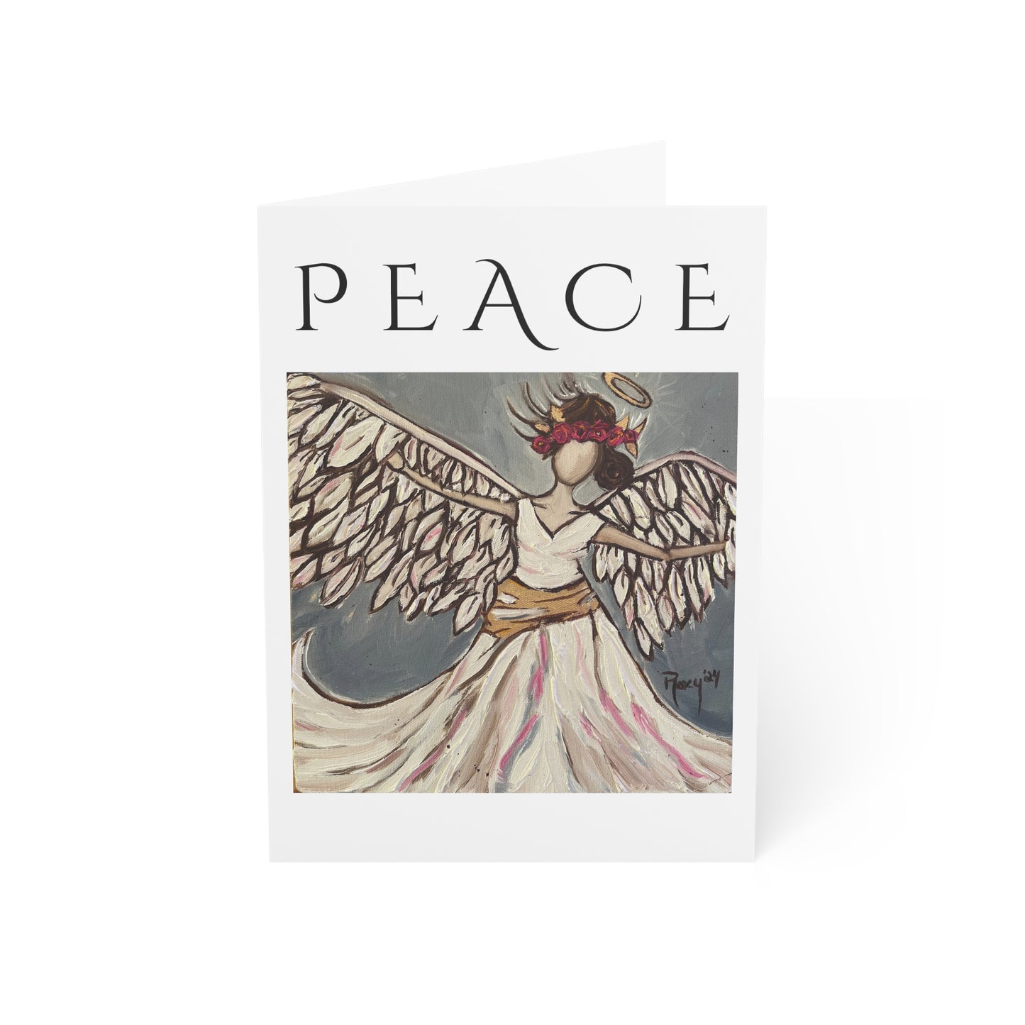 Angel Rising Folded Greeting Cards with Christmas Message