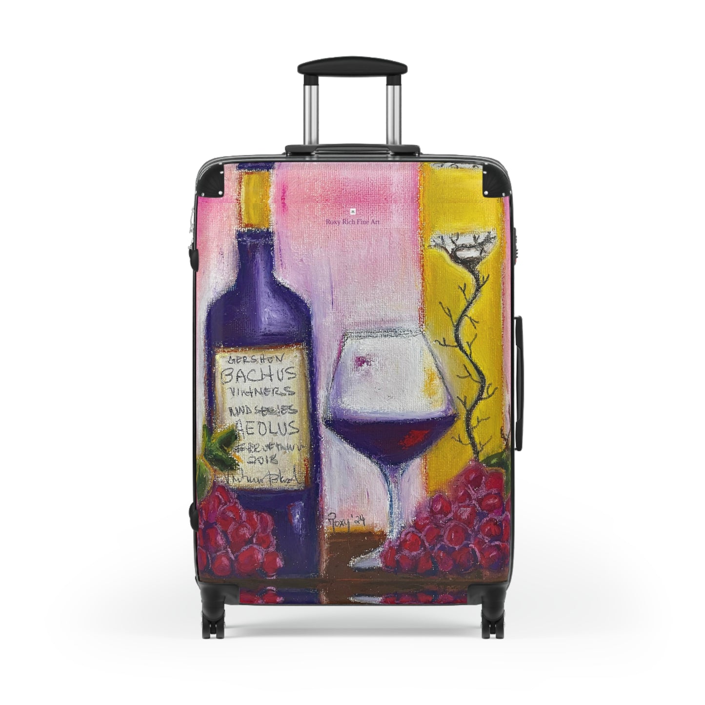 Suitcase Set Lightweight Carry On -"Aeolus"-GBV- Temecula Winery Souvenir Roxy Rich Artwork