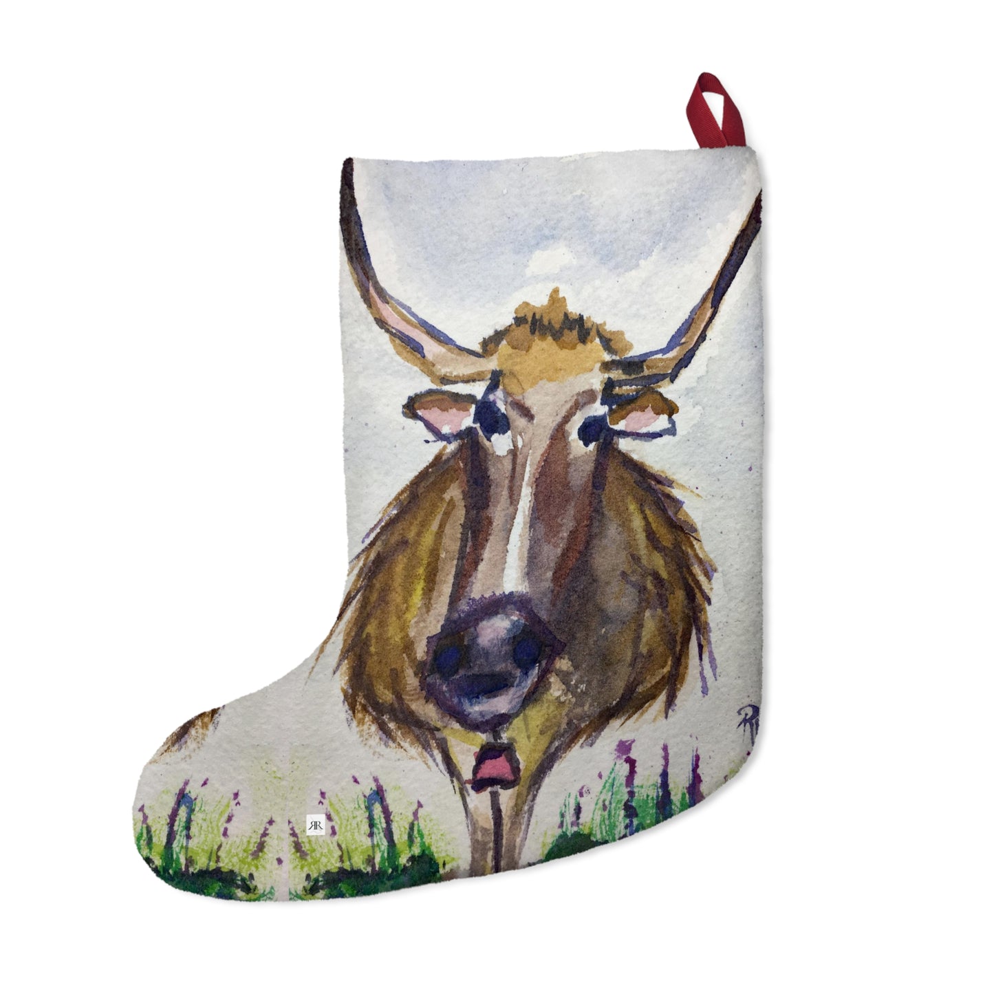 Lola Longhorn Cow Christmas Stocking