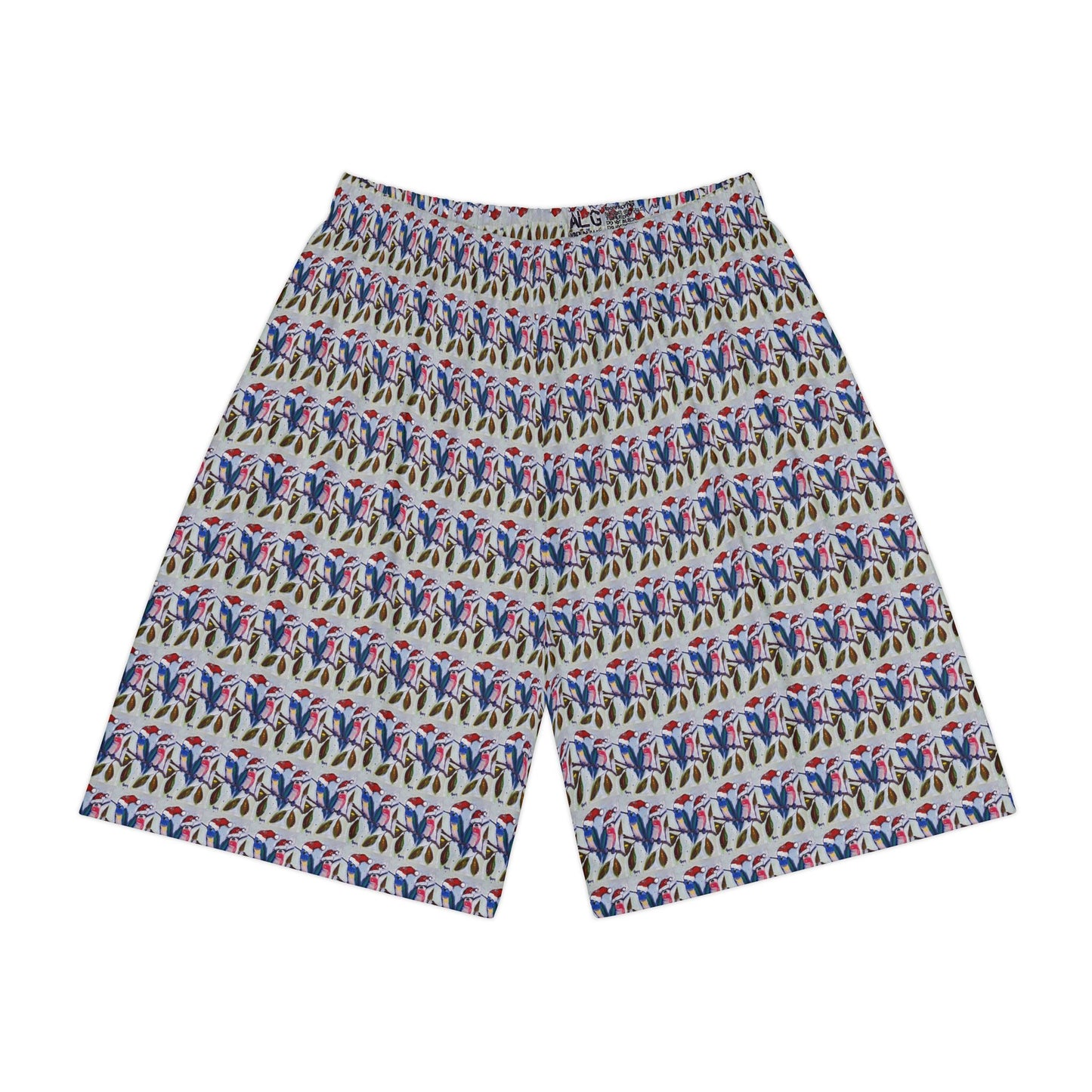 Men’s Lounge Shorts — Festive Hummingbirds in Santa Hats All-Over Print