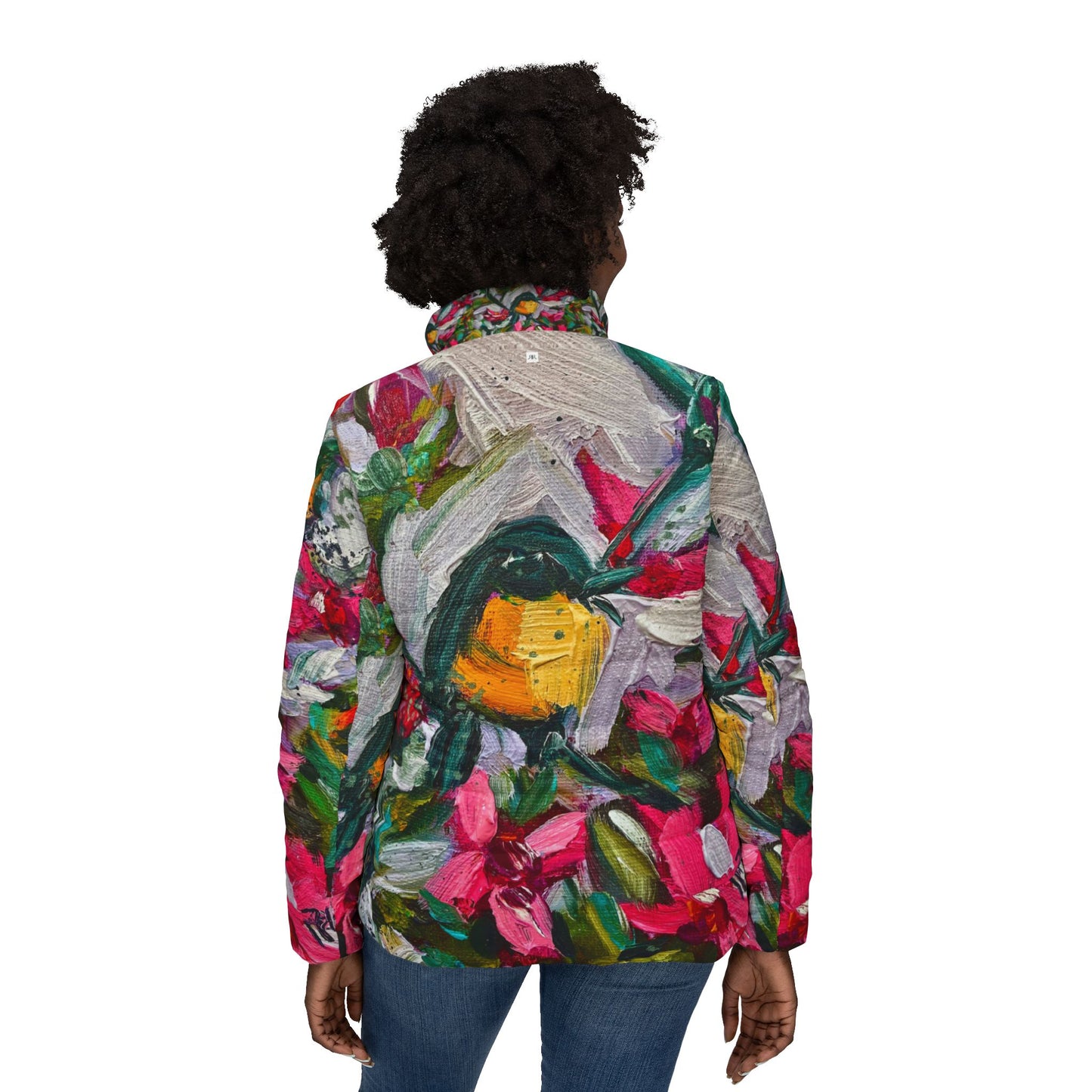Women's Puffer Jacket - Roxy Rich Fine Art Design-Colorful Encounter