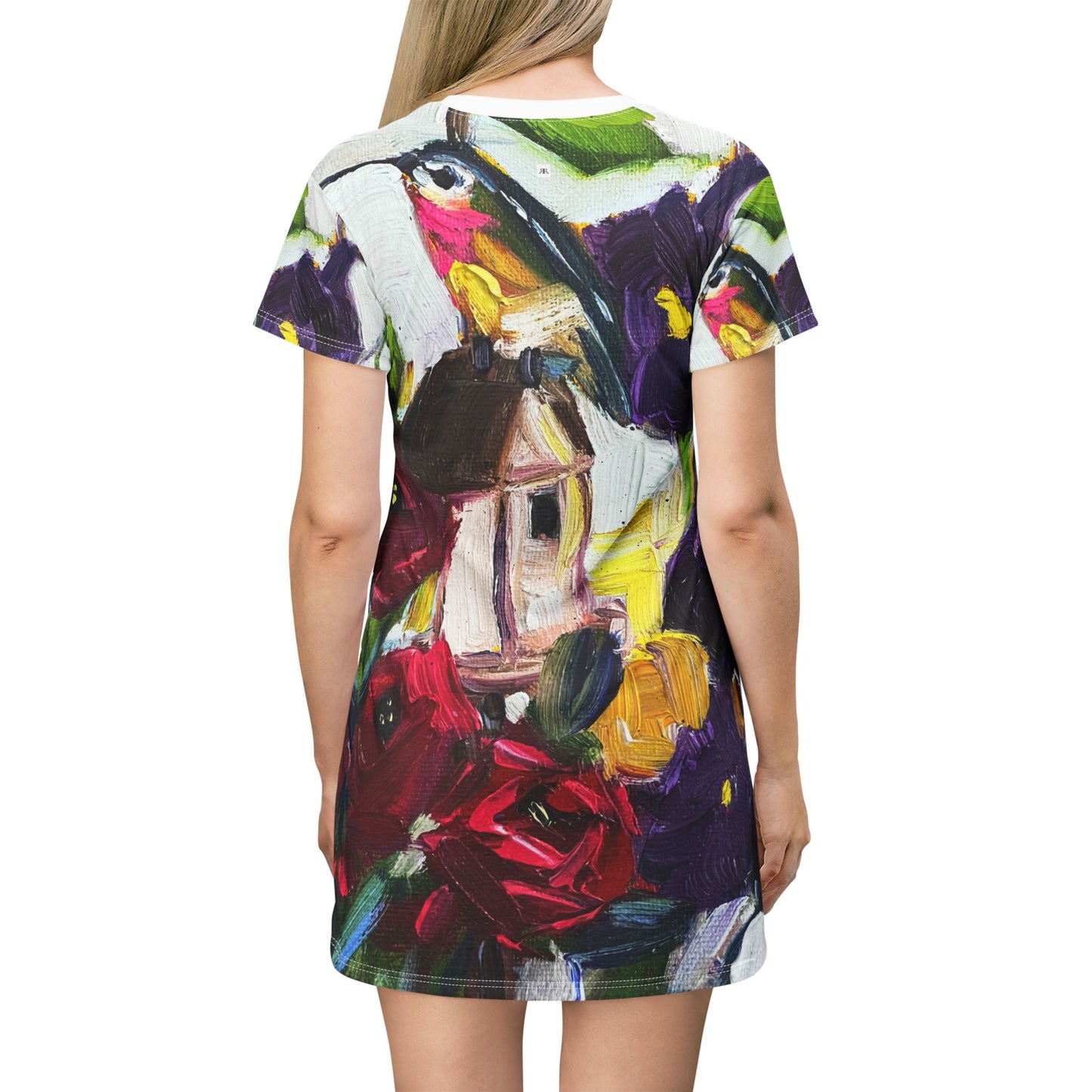 T-Shirt Dress (AOP)-Hummingbird by the Window