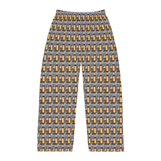 Men's Pajama Pants — GBV Vertunmus Wine- Allover Print Lounge Pants