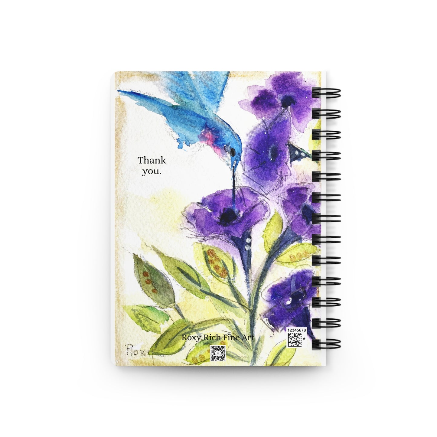 Grandmother-Watercolor Hummingbirds- Spiral Bound Journal