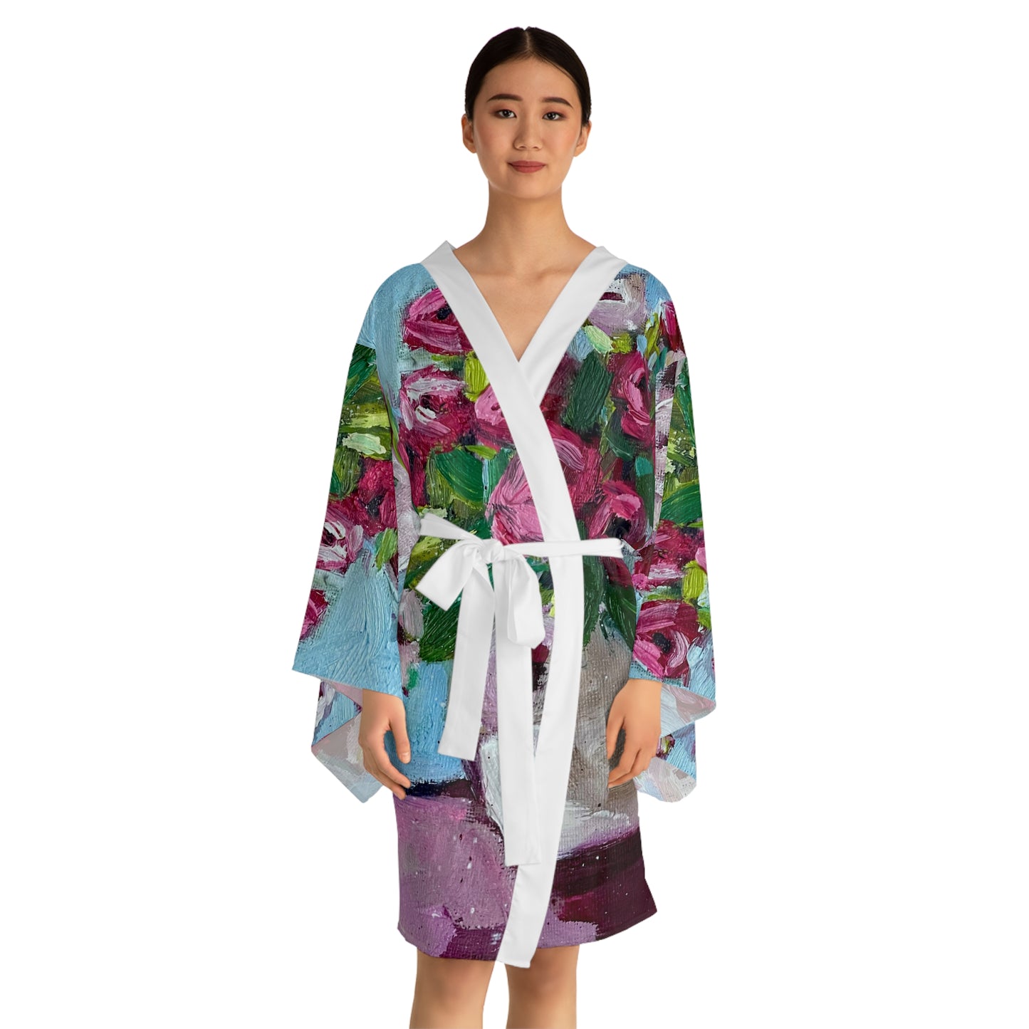 Kimono Robe-Blushing Blooms Lovely Roses--Romantic Gift for Her