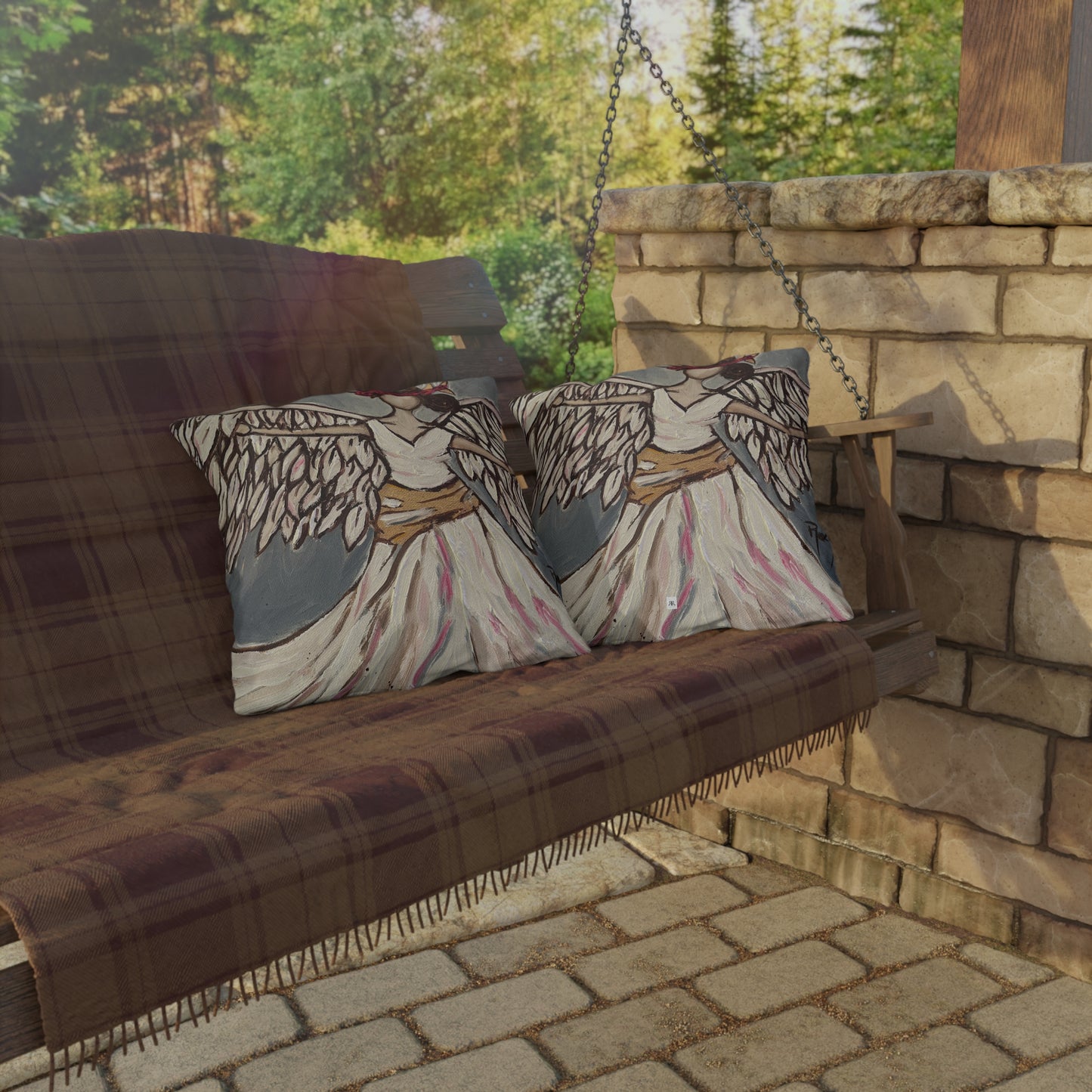 Angel Rising Outdoor Pillows