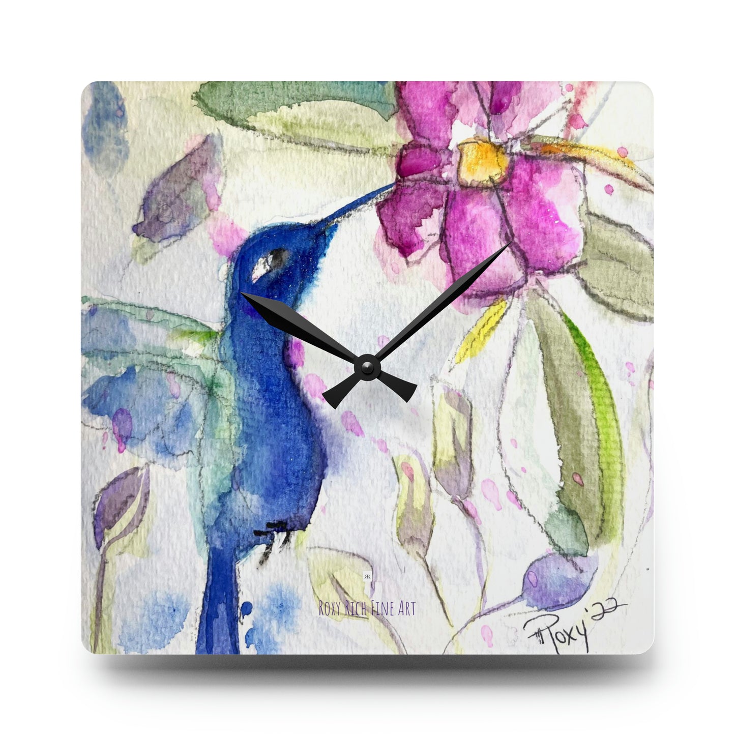 Horloge murale en acrylique Colibri au printemps 