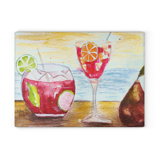 Summer Cocktails Glass Cutting Board