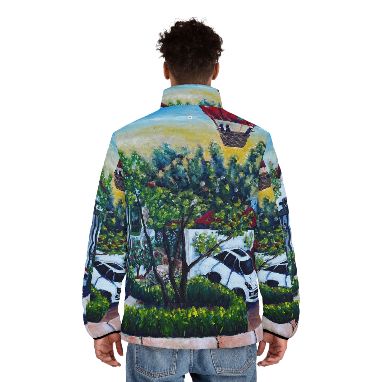 Men's Puffer Jacket - Roxy Rich Art, Unique Bright Colors-Lorenzi Estate 2024