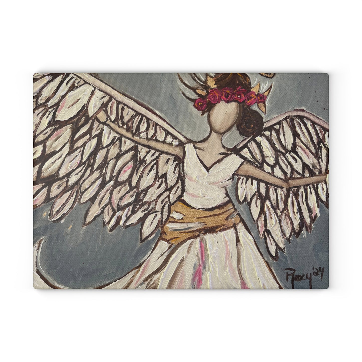 Angel Rising Glass Cutting Board