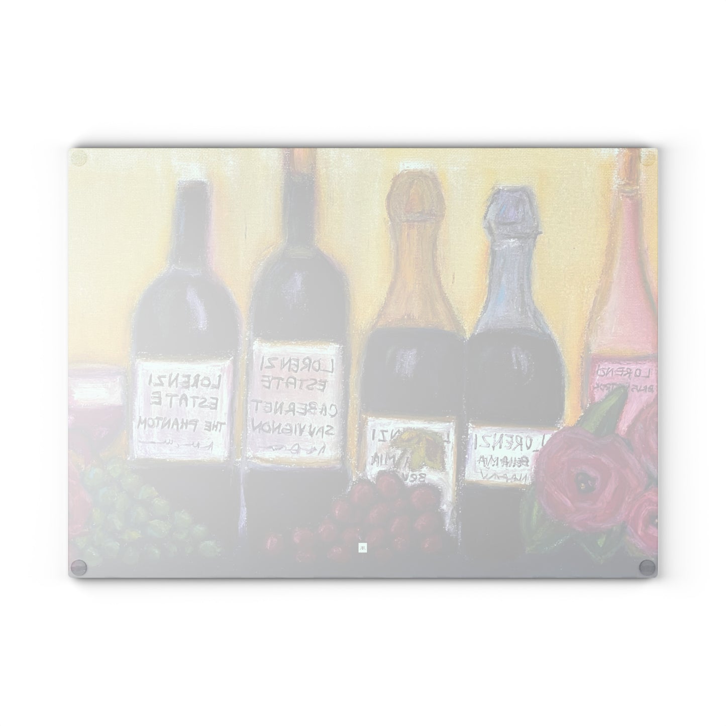 Tabla para cortar copas de vino y rosas de Lorenzi Estate