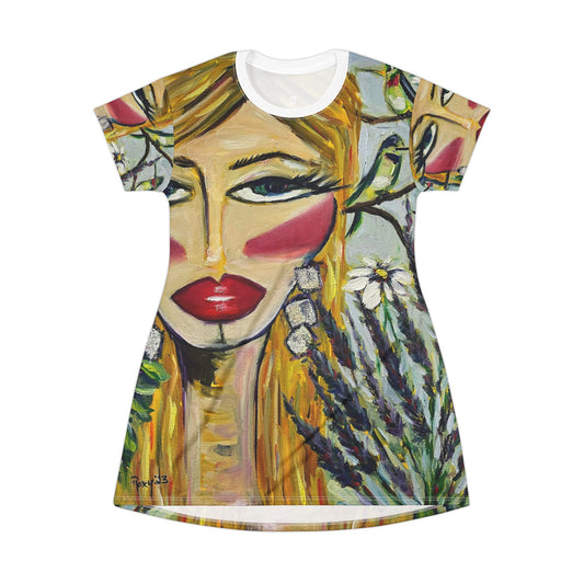 T-Shirt Dress -Hummingbird Lady