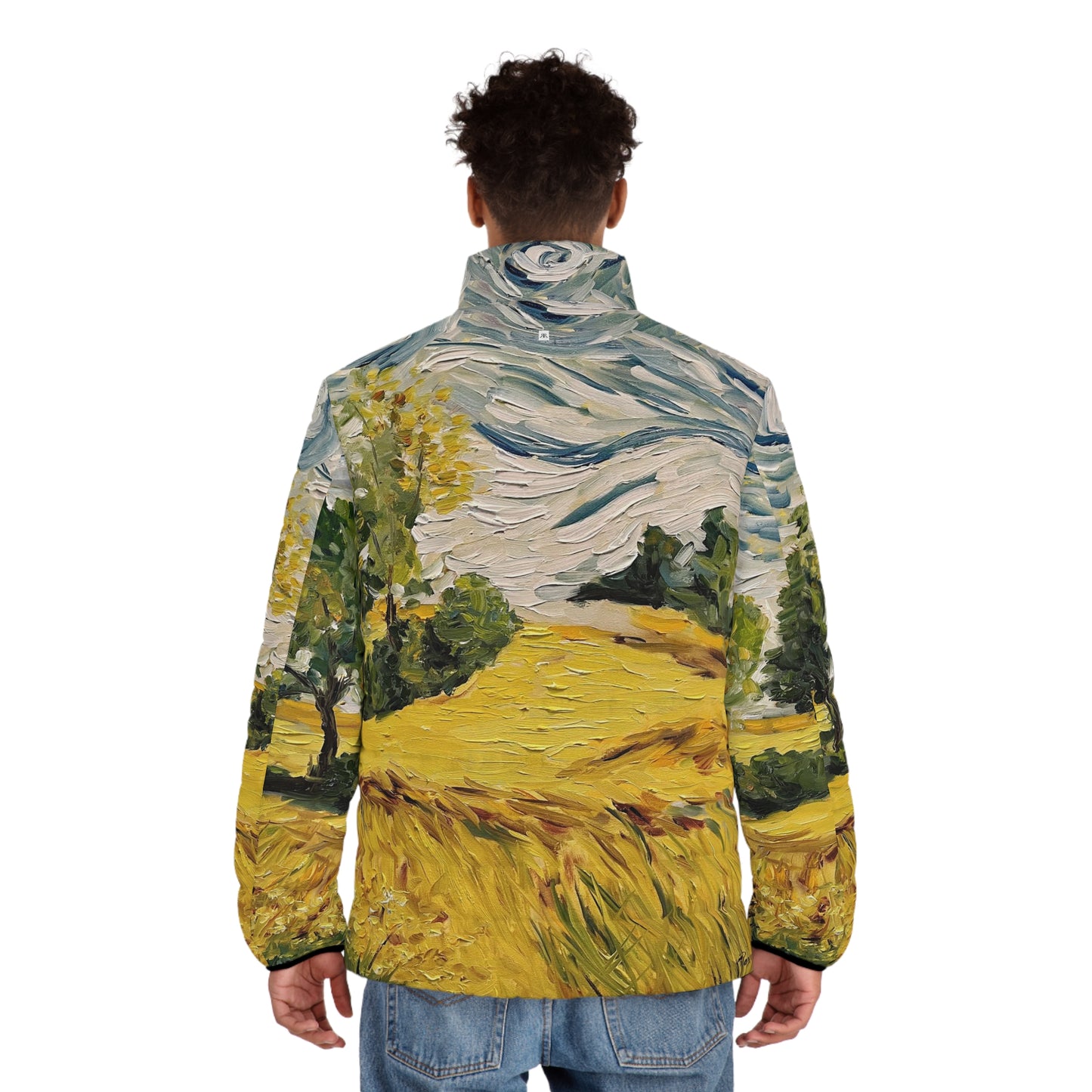 Men's Puffer Jacket - Roxy Rich Art, Unique Bright Colors-Sunny Day