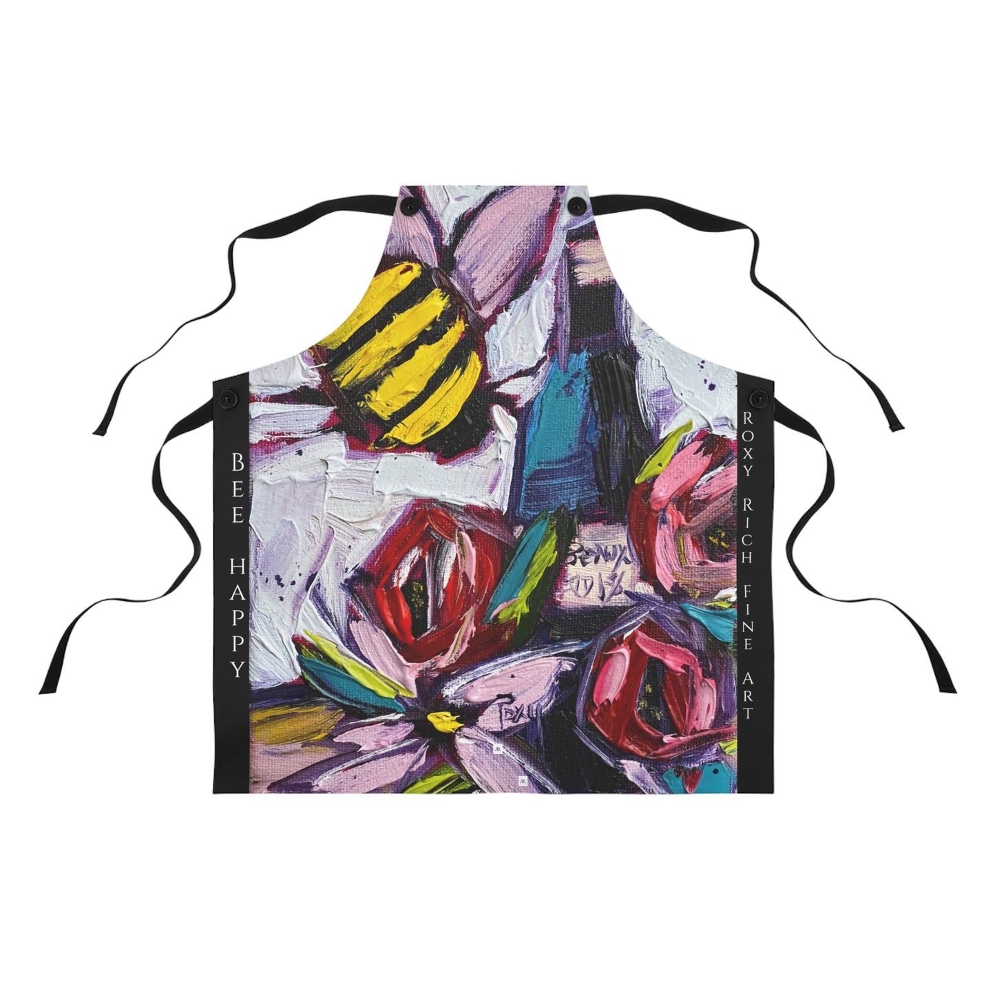 Bee Happy with Wine and Roses Apron