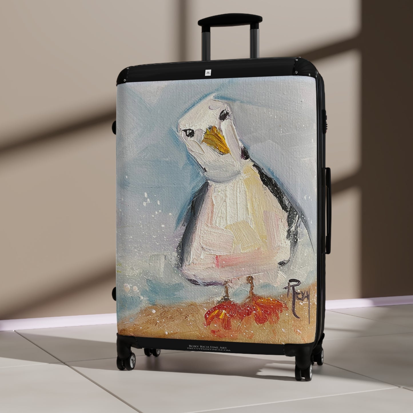 Inquisitive Seagull Beach Bird Carry on Suitcase (Choose from 3 sizes)