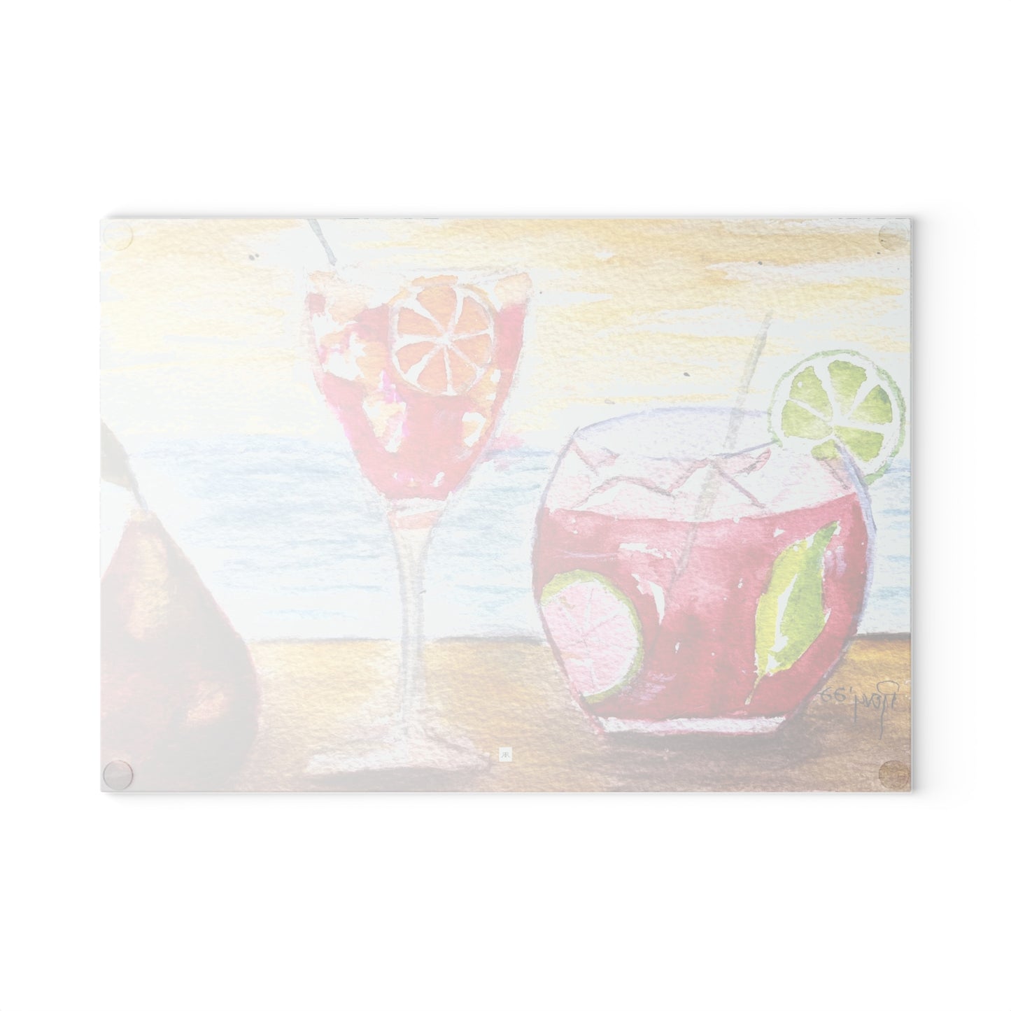 Planche à découper en verre pour cocktails d'été