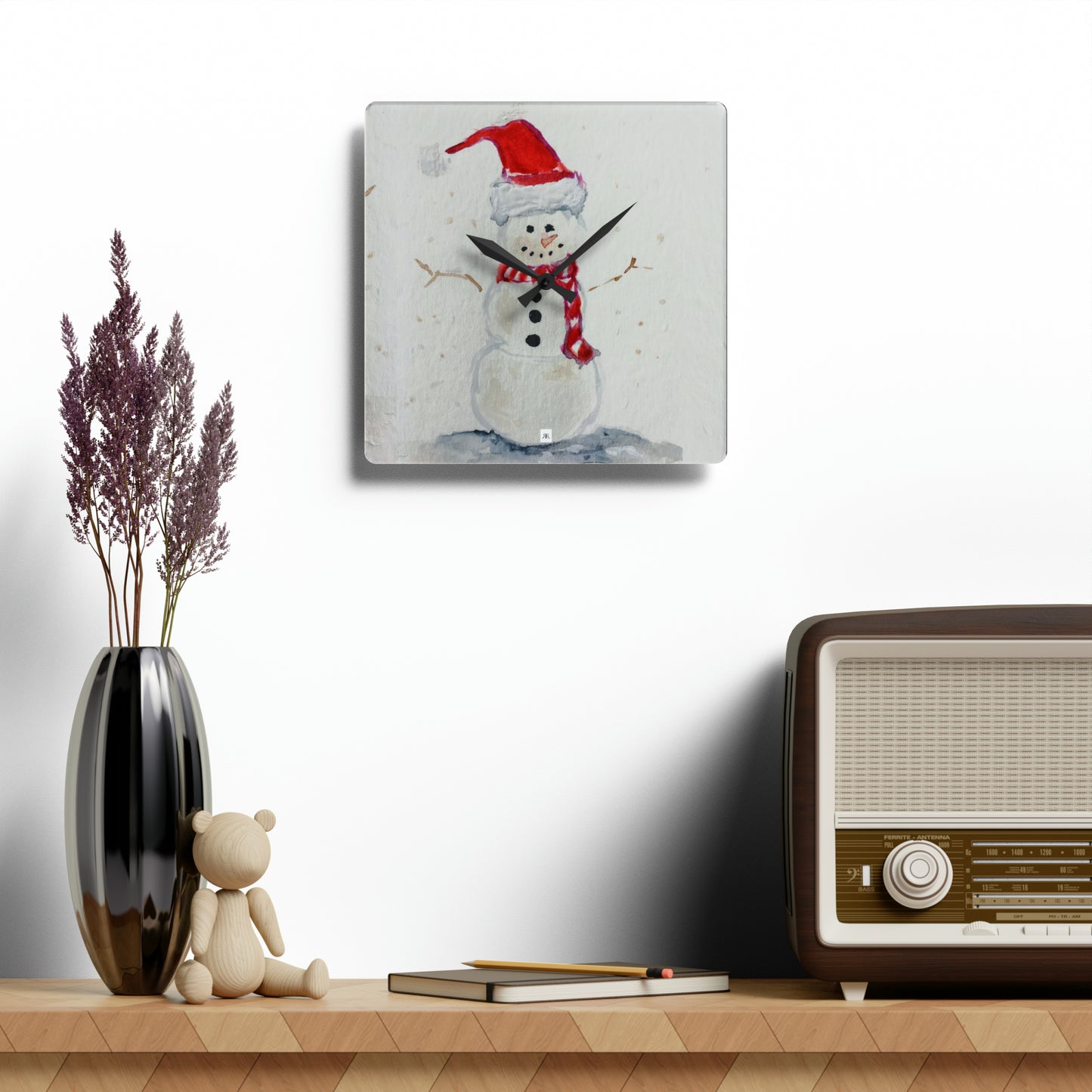 Snowman Acrylic Wall Clock