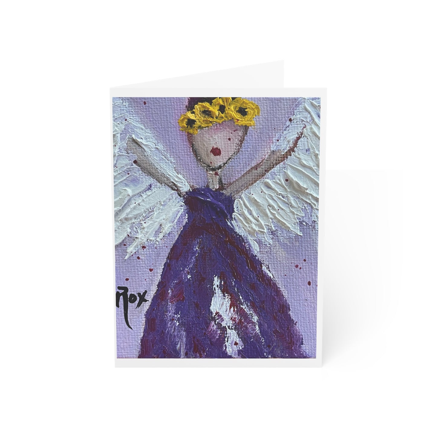 Guiding Angel Folded Greeting Cards Blank inside