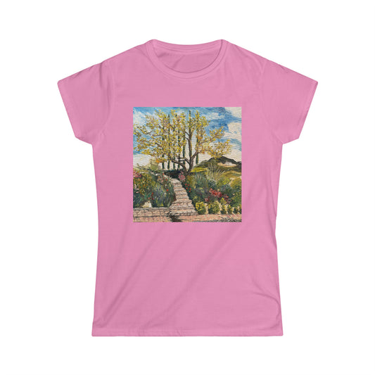 Tree and Garden at Gershon Bachus Vintners Women's Softstyle  Semi-Fitted Tee