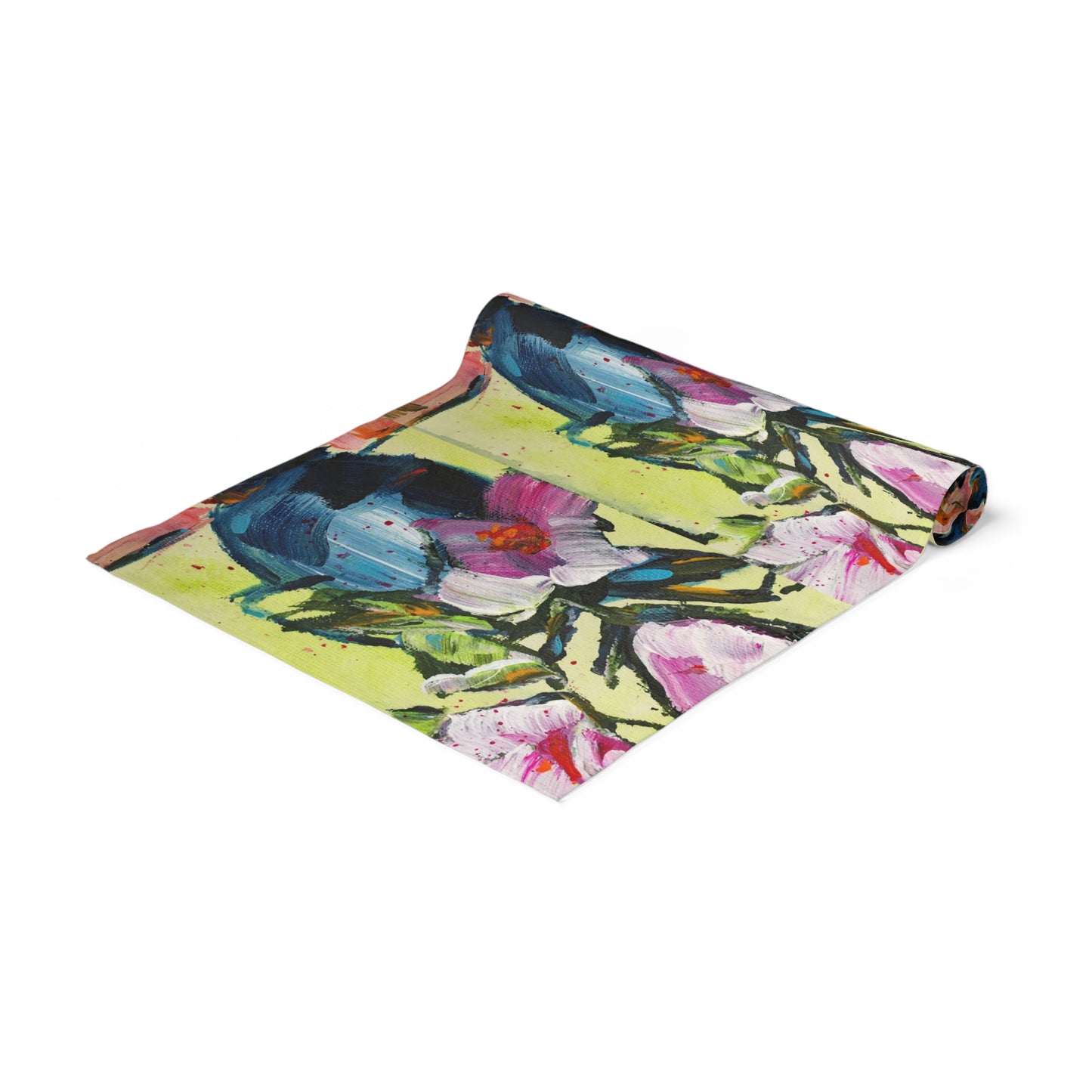 Copy of Pink Roses and Green Leaves Table Runner