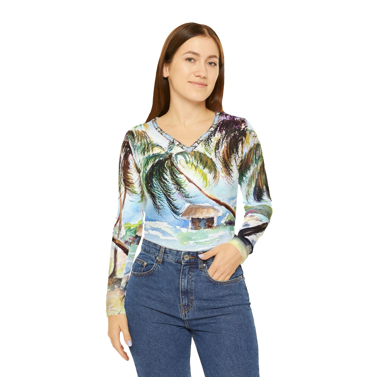 Long Sleeve Hawaii Awaits - V-neck Women's