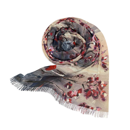 Colorful Scarf — Artistic Lightweight Neck Wrap- Strolling in Paris Romantic Couple