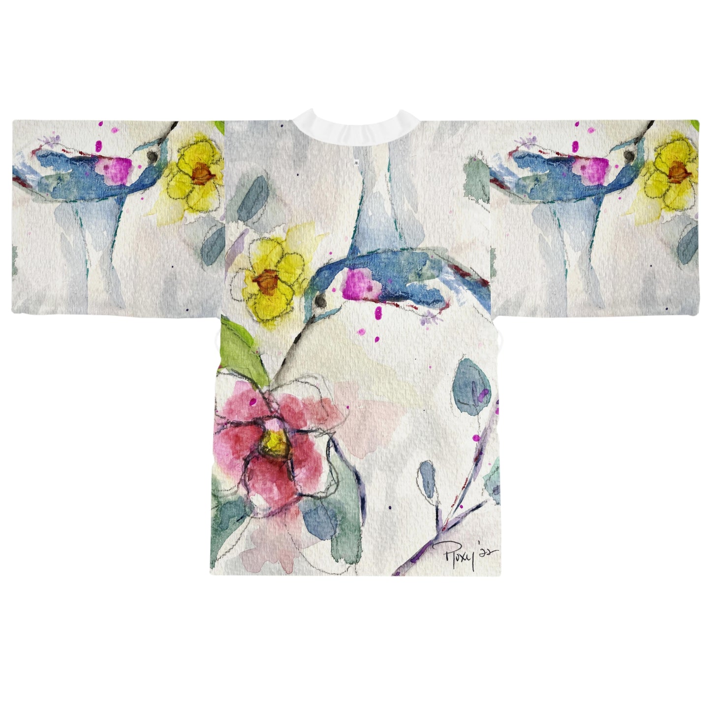 Kimono Robe -Abstract Hummingbird