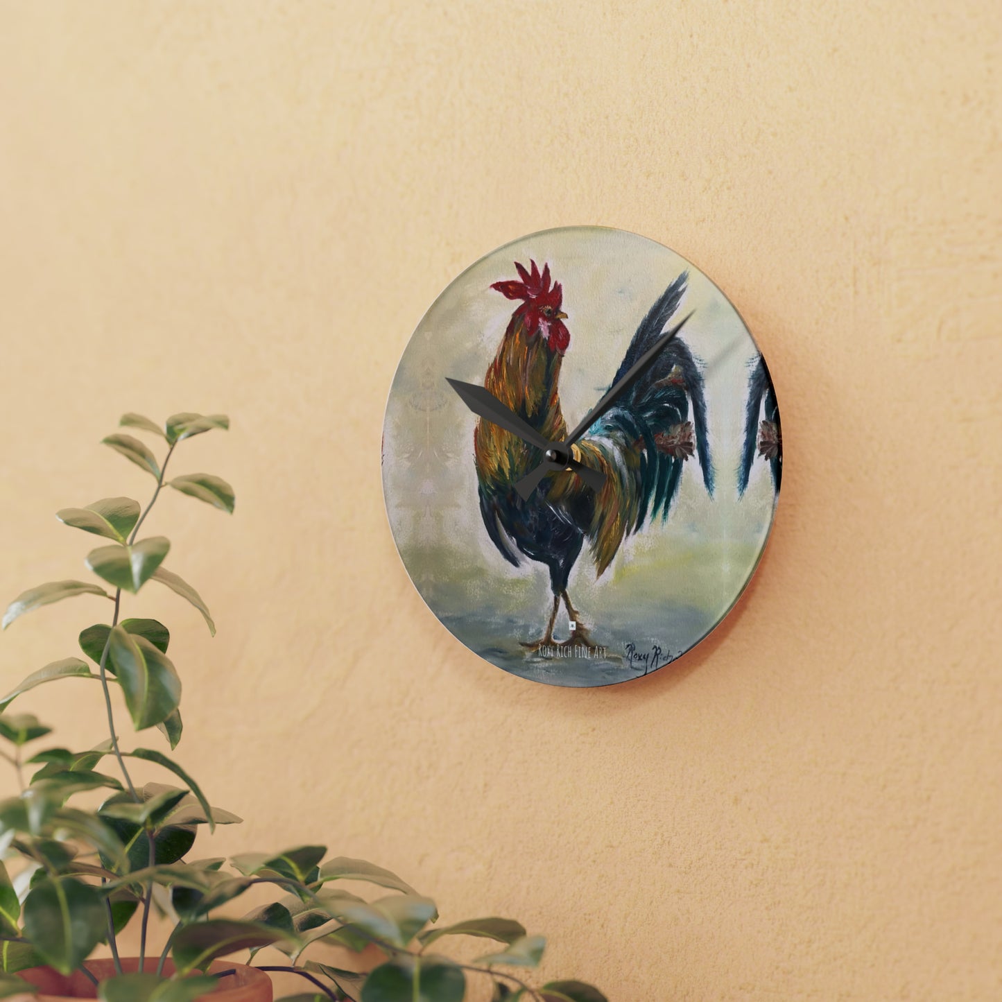 Who you calling Chicken? Rooseter Acrylic Wall Clock