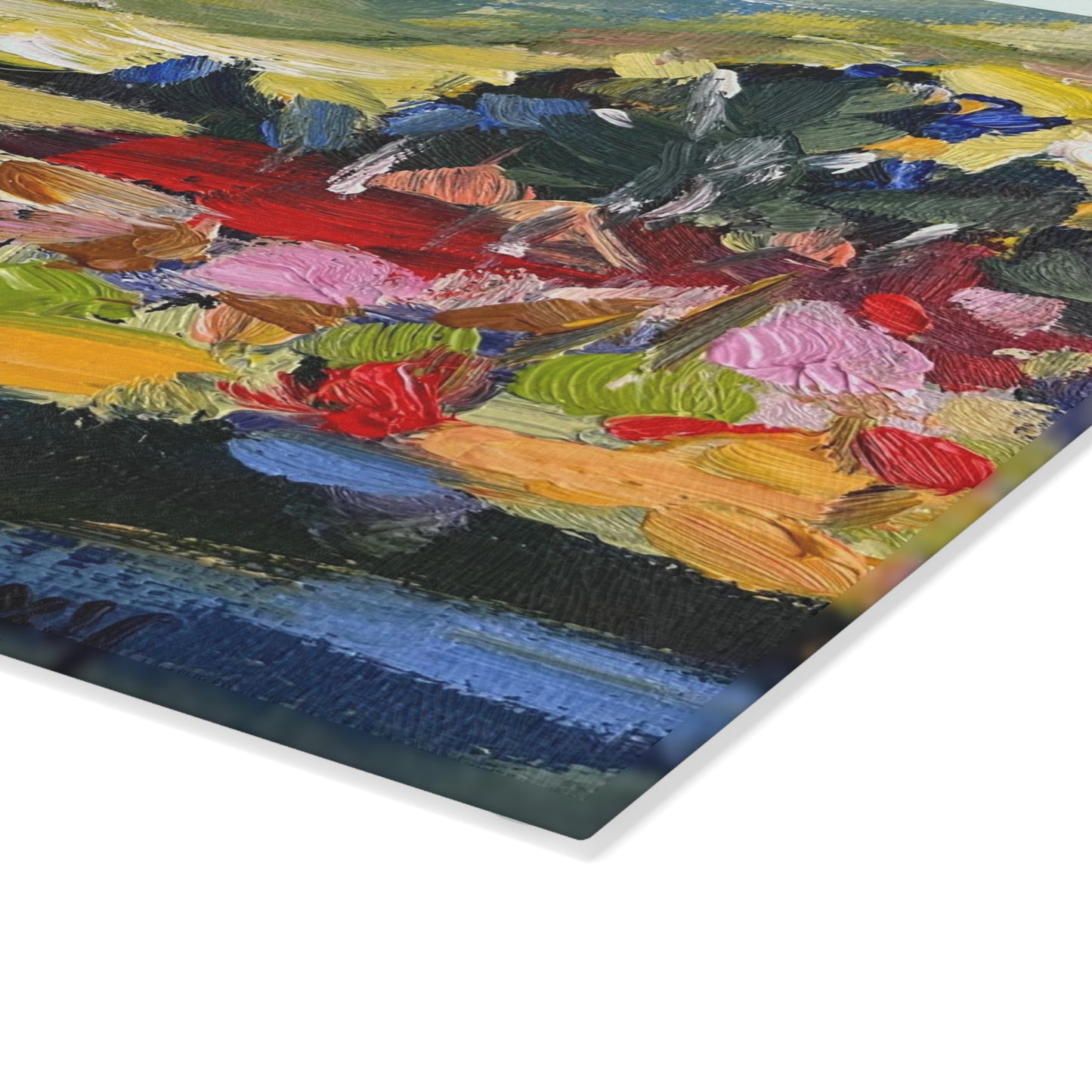 Distant Thoughts Impressionism Landscape Glass Cutting Board